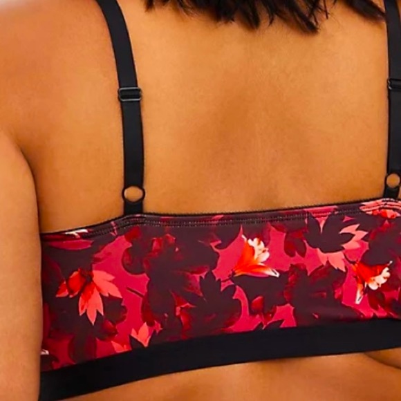 Torrid Floral Microfiber & Lace Padded Bralette, Size 0X - Picture 5 of 6